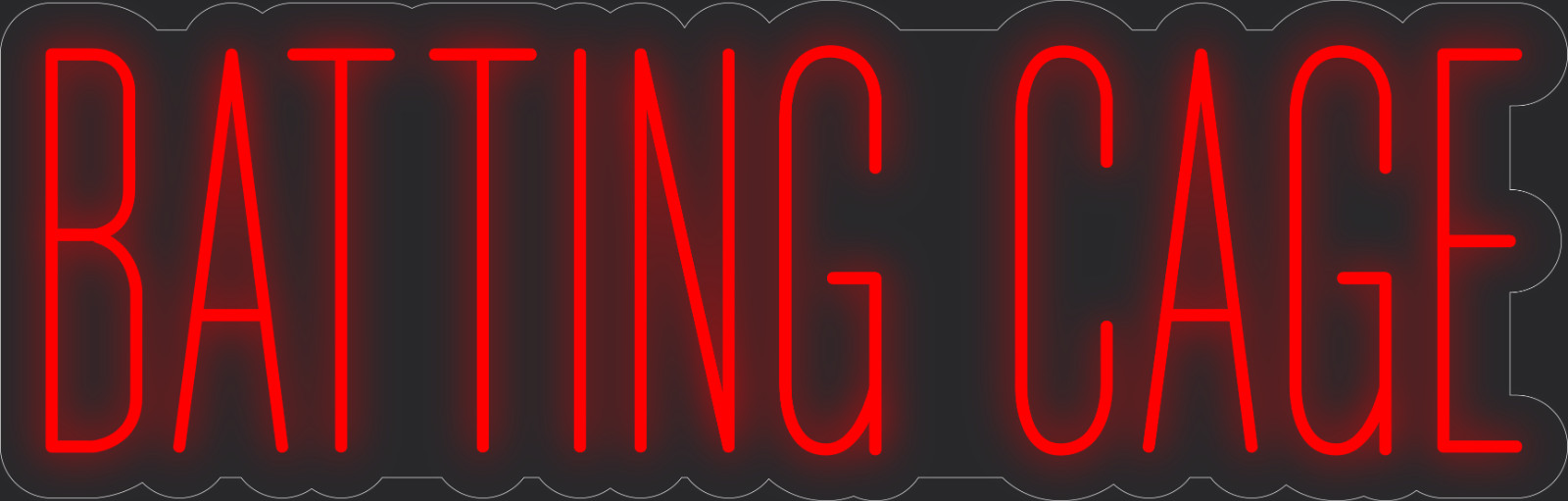 Batting cage Neon LED Sign Business Wall Decor Lighted Store Sign 36 x 11 in.