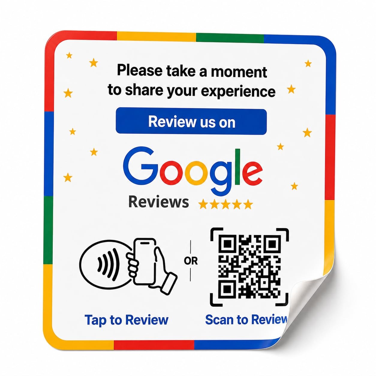 NFC Google Review Sticker – Boost Customer Feedback with Tap & Scan QR – No A…