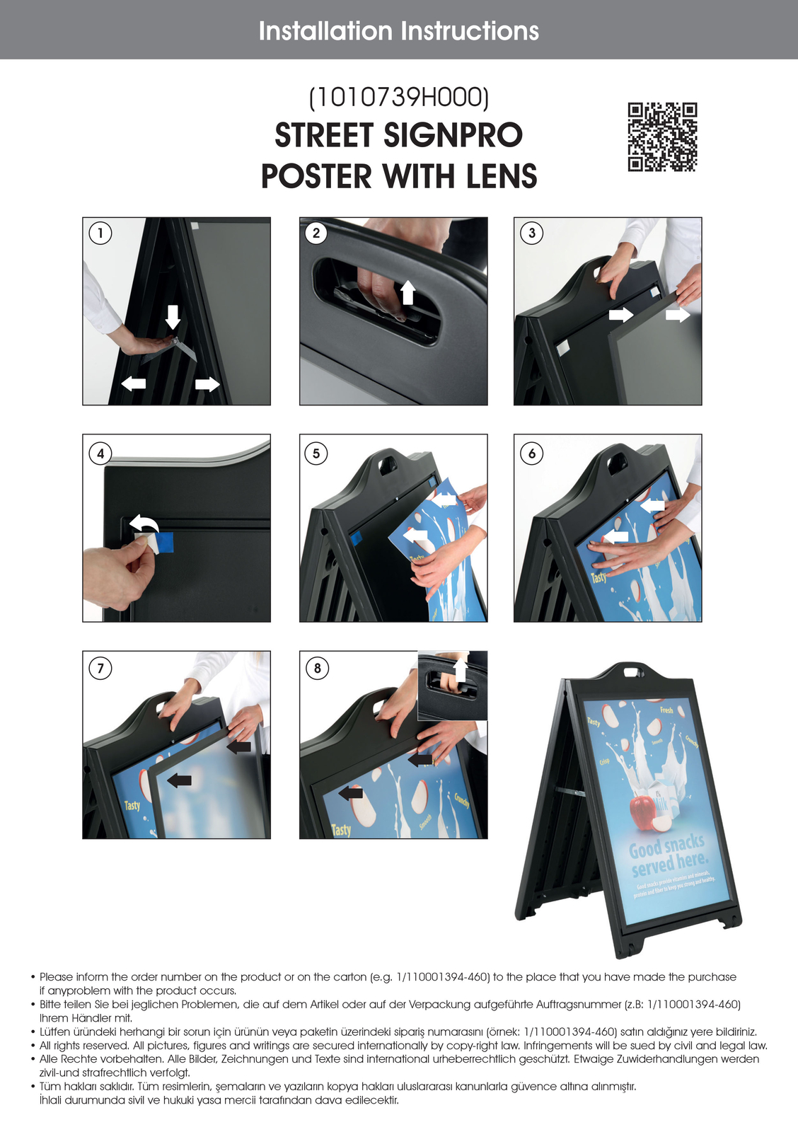 Street SignPro A-Frame Sidewalk 24×36&Prime; Folding Portable Display Black (Lot of 2)