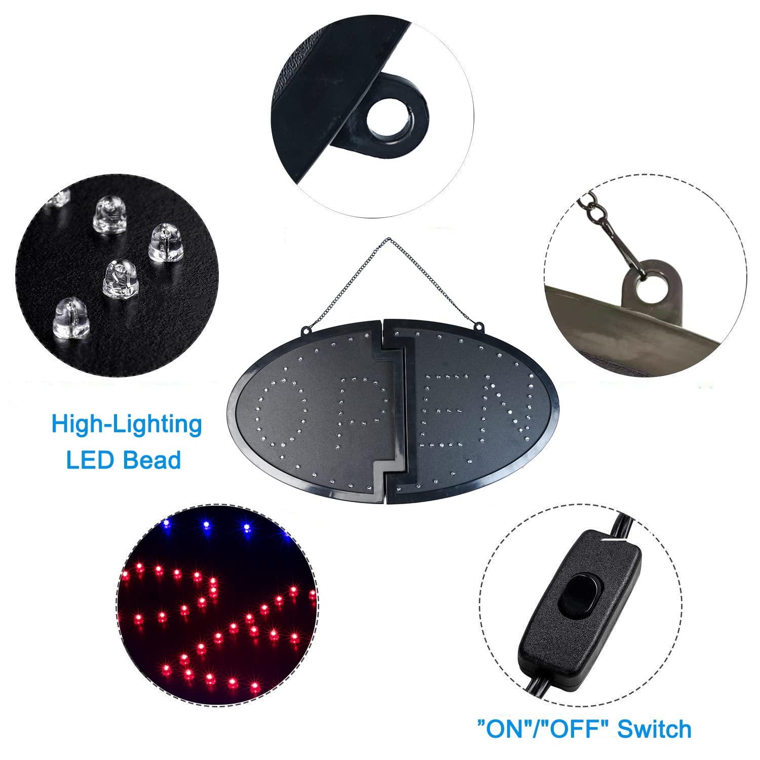 KEBE LED Open Sign 19&Prime;x10&Prime; Flashing Light