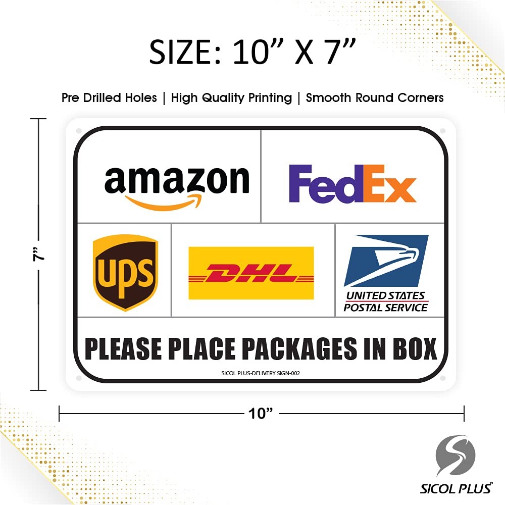Package Delivery Sign, Please Place Packages in a Box, Delivery Instructions …