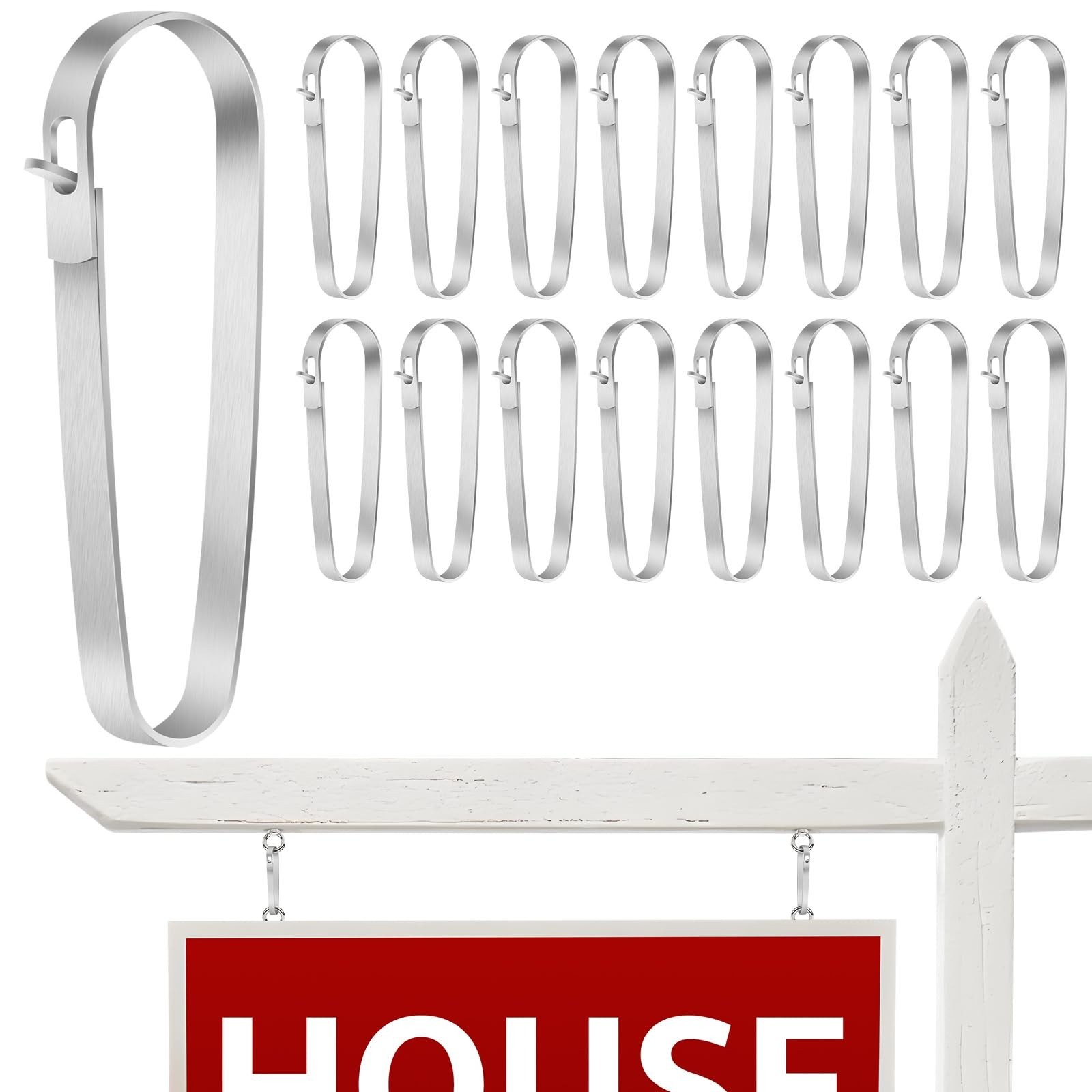 Daletu 16 PACKS Real Estate Sign Clips for Hanging Signs, Real Estate Sign Ri…