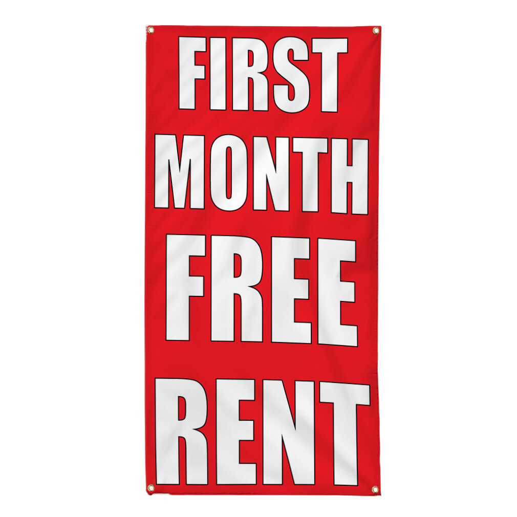 Vertical Vinyl Banner Multiple Sizes First Month Free Rent Business Outdoor