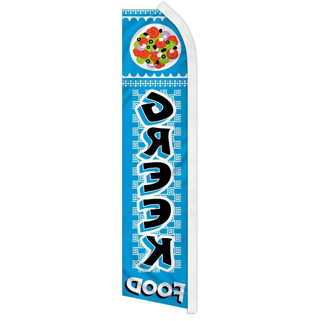 GREEK FOOD advertising super flag polyester banner sign *POLE NOT INCLUDED*
