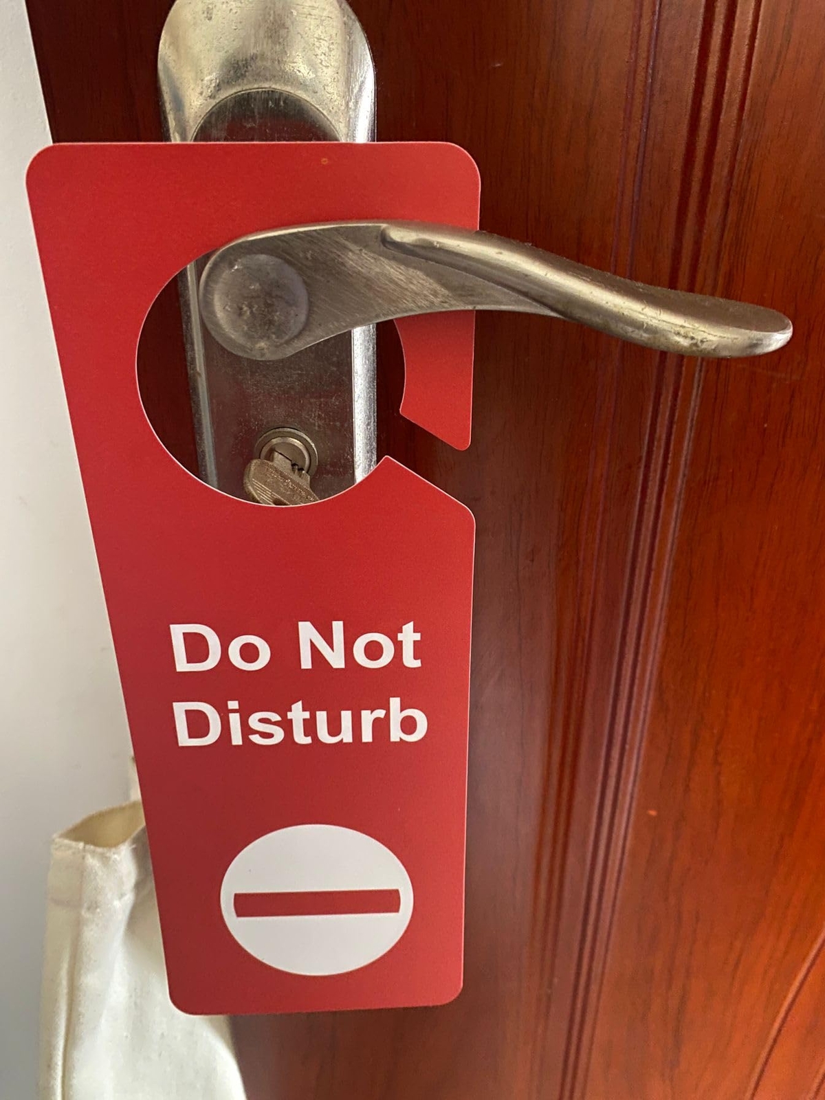 Door Hanger Tags Sign Office Work in a Meeting Double Side 3.5×9.5 » 8 PCS