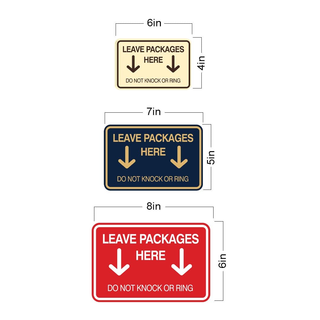 Classic Framed Leave Packages Here Do not Knock or Ring Entrance Wall Sign
