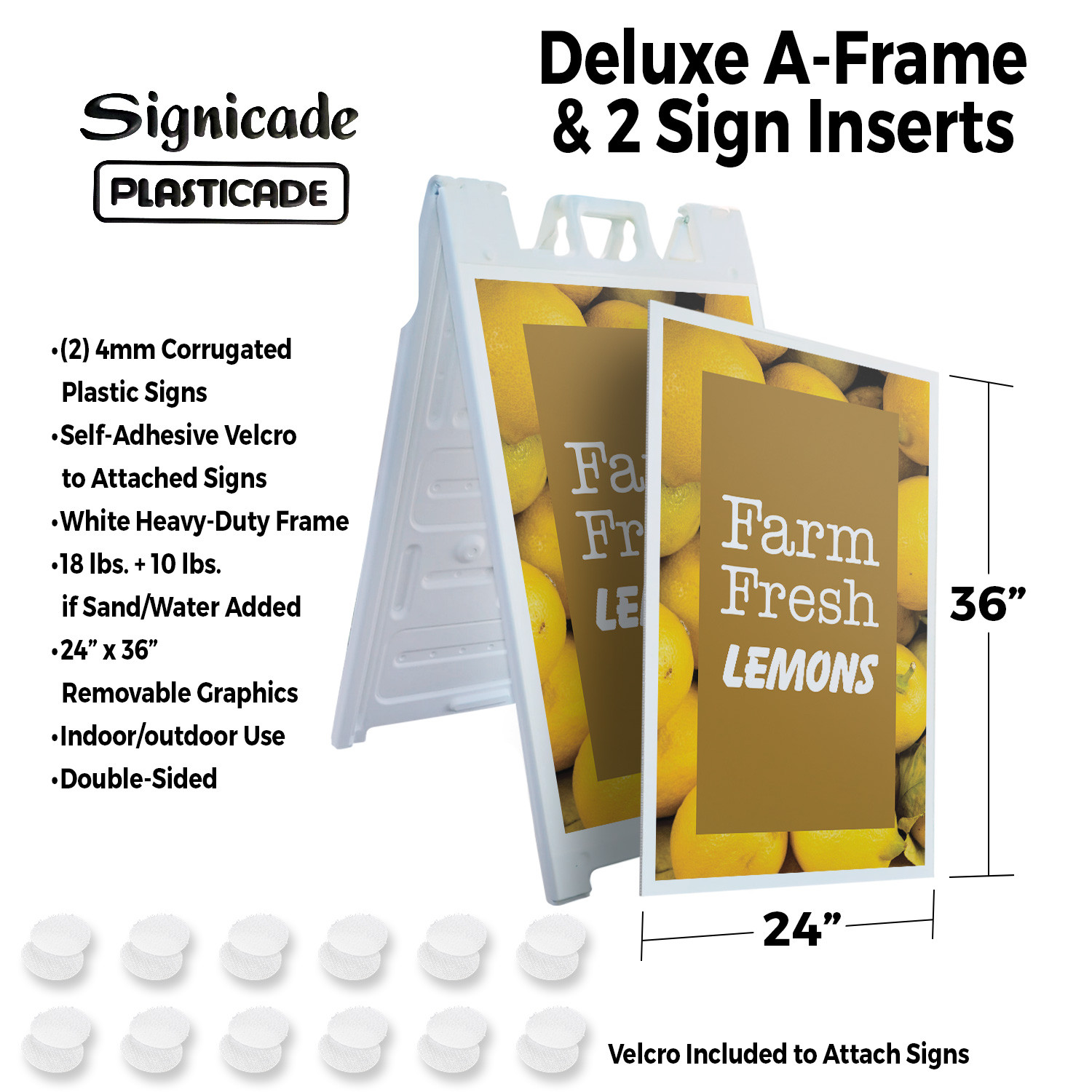 Farm Fresh Lemons Heavy Duty A-Frame Sidewalk Sign Fresh Citrus Local Grocers