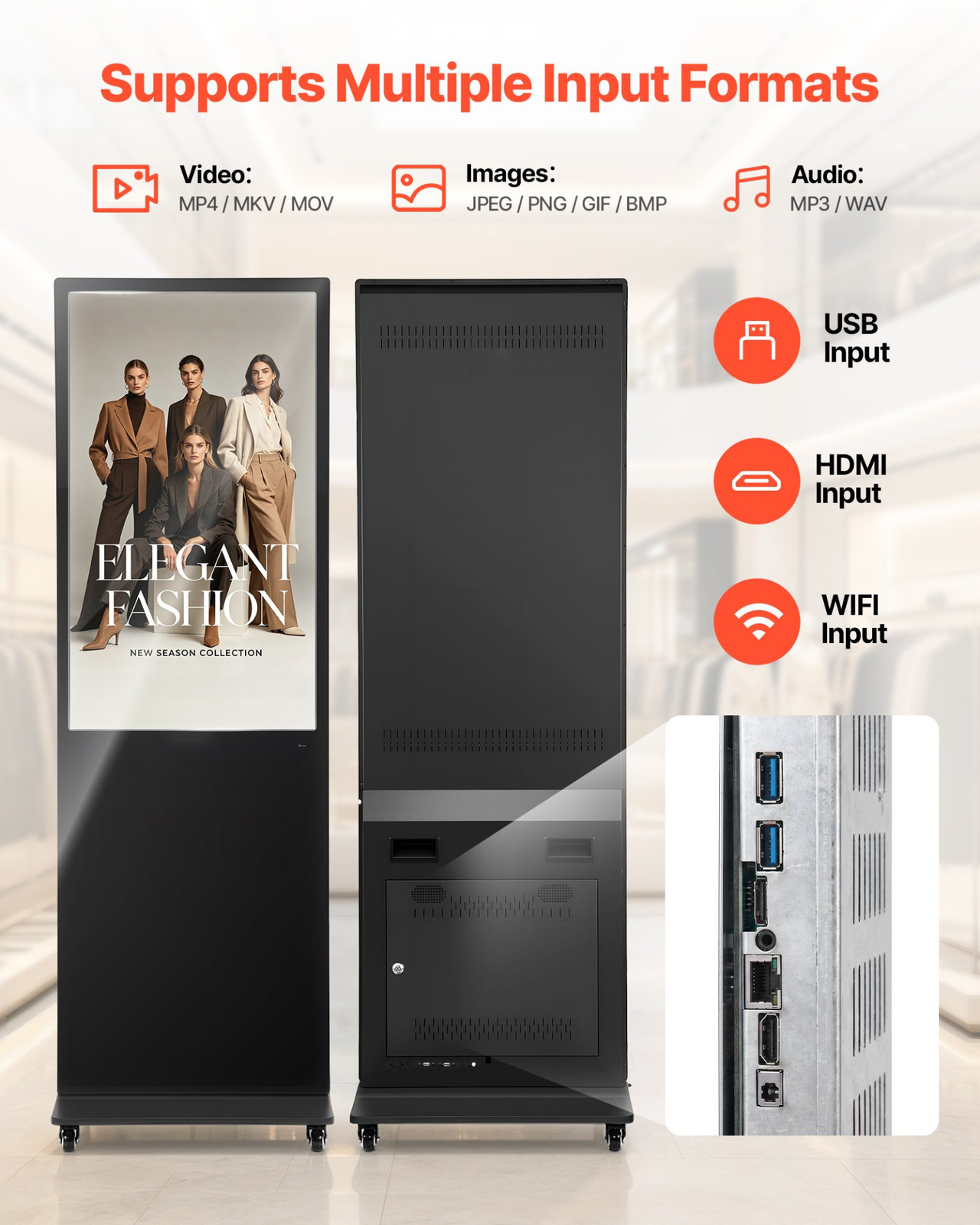43&Prime; Digital Signage Touchscreen Kiosk Floor Stand Android Advertising Display