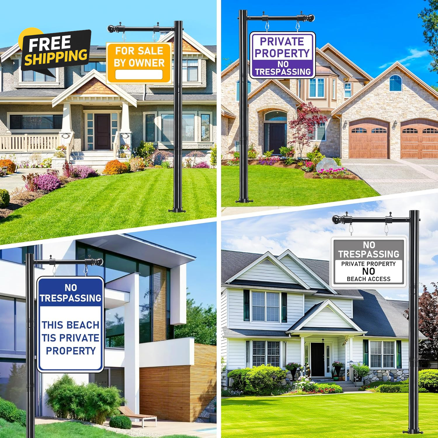 Real Estate Sign Post, 100 Inch Realtor Yard Sign Post for Sale Signs Rent Signs