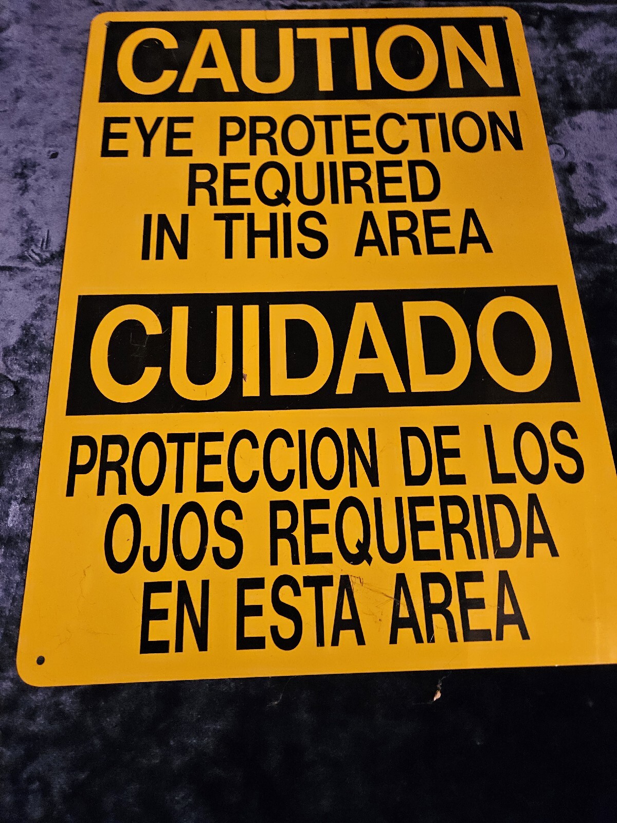 20 X 14 METAL SIGN EYE PROTECTION REQUIRED VINTAGE ORIGINAL
