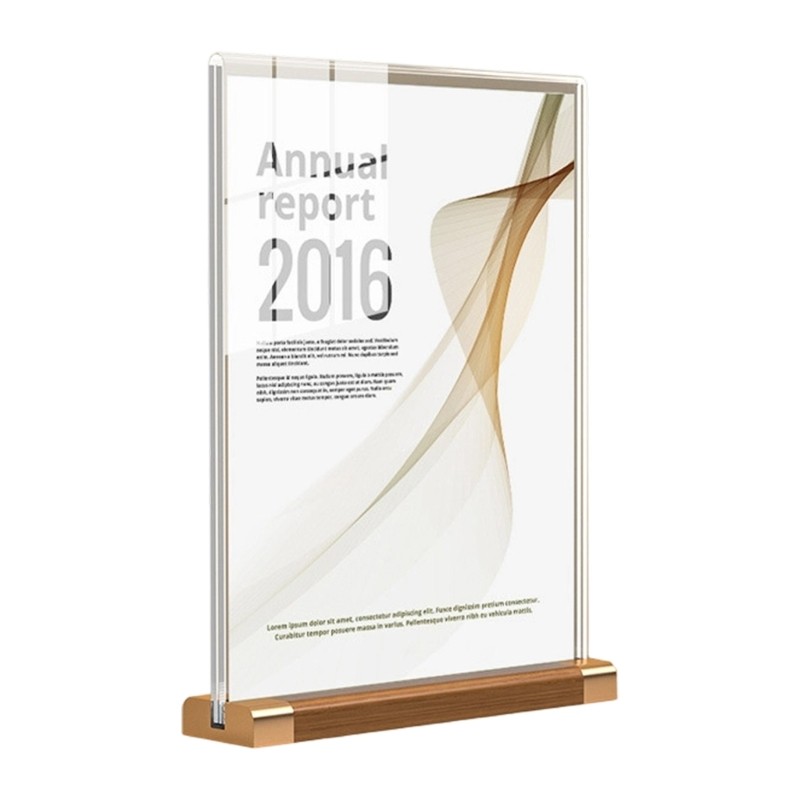 Clear Acrylic A 5 Tabletop Stand Document Holders Display Sign Stand With Base