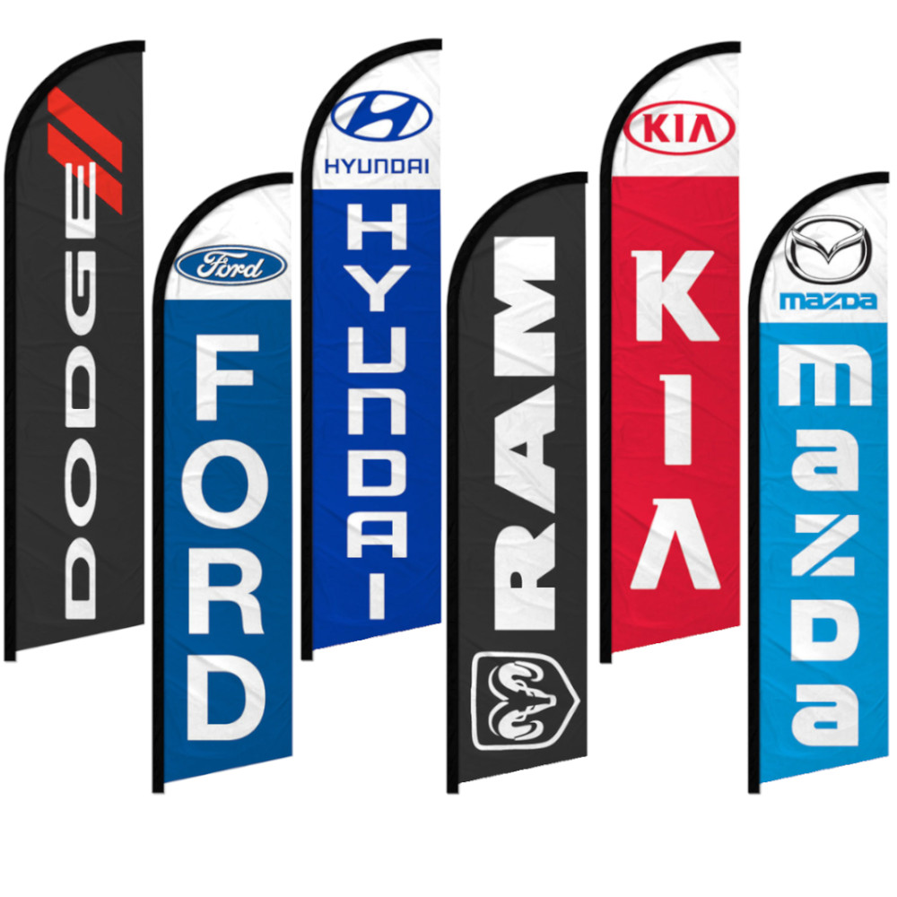 Car Makes Full Curve Windless Swooper Flag Dealership Flags