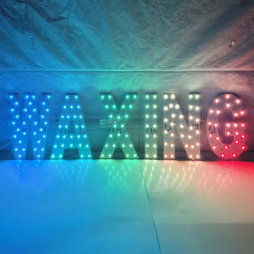 EPL Signs WAXING RGBW LED Sign Business 7&Prime;x28&Prime; Remote 4G Full-color Changes