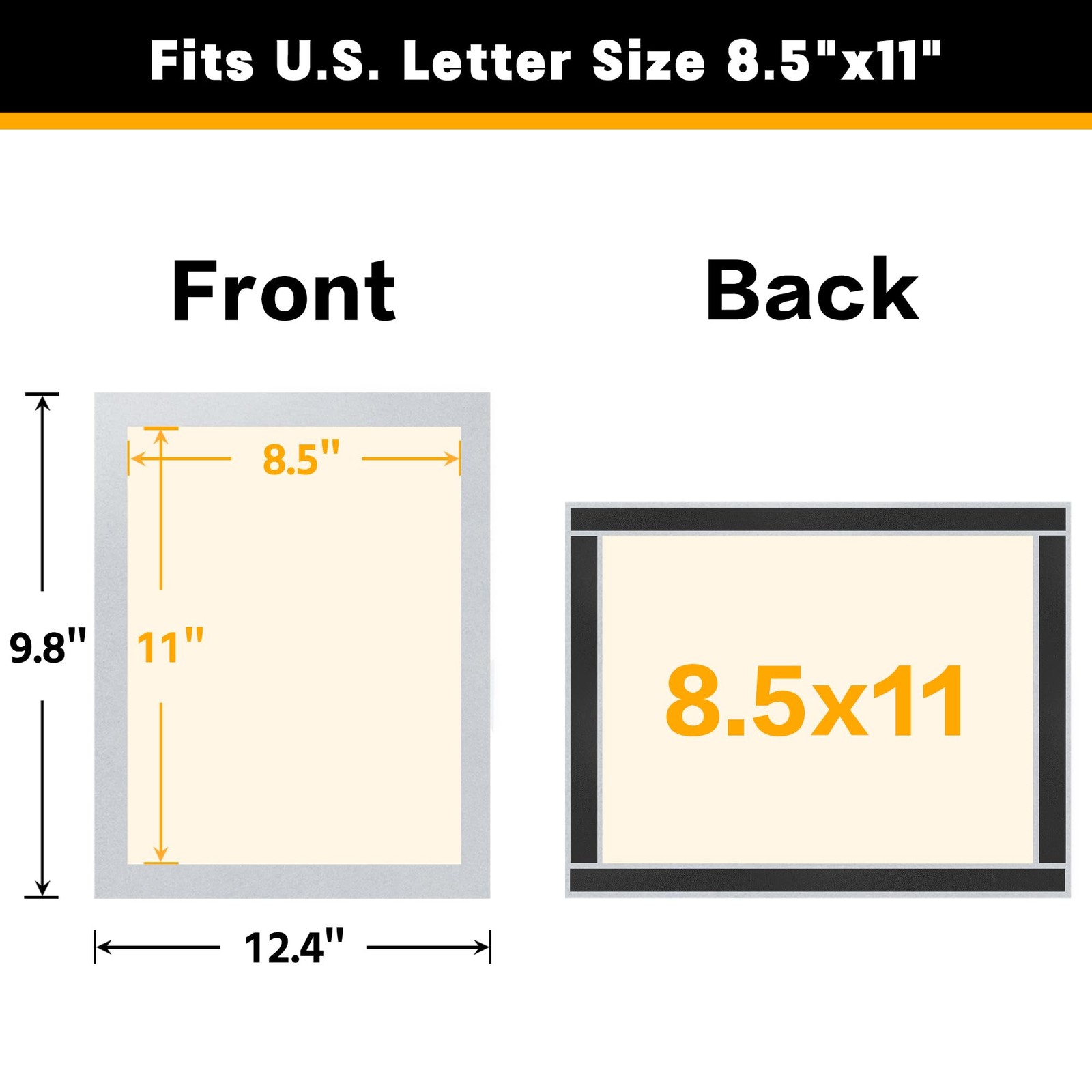 VAIIGO 5Packs Magnetic Frames for Refrigerator – 5Pack 8.5&Prime;x11&Prime;, Silver