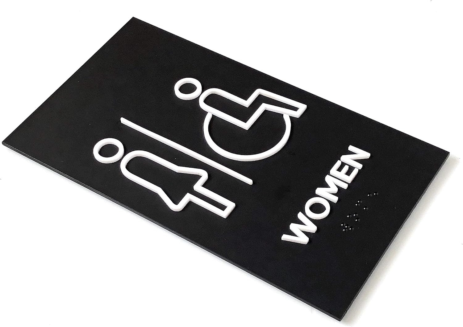 Premium Women + Accessible Restroom Signs for Business, ADA Unisex Bathroom Sign