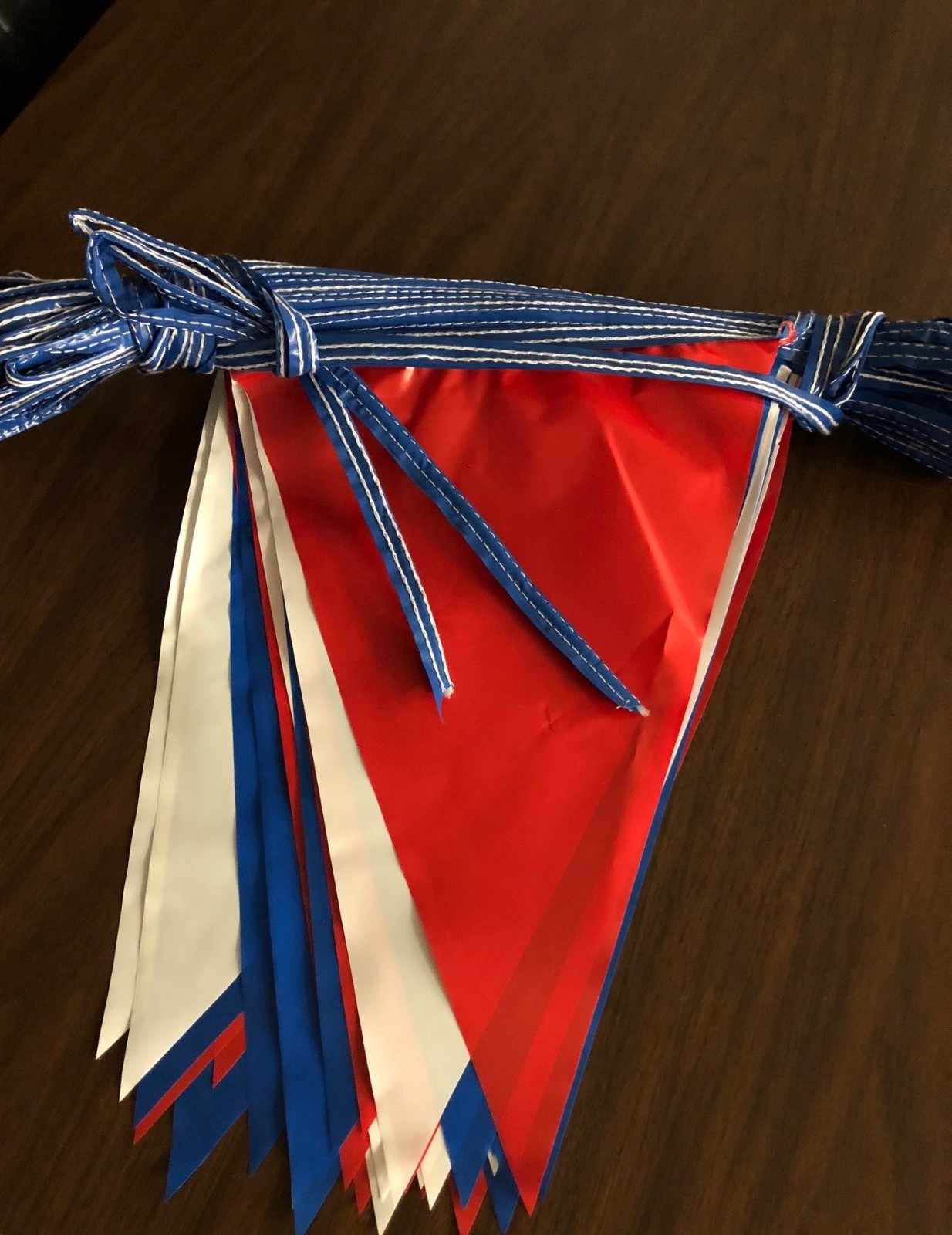 105 Ft R/W/B Poly Heavy Duty Pennant Strings Streamers