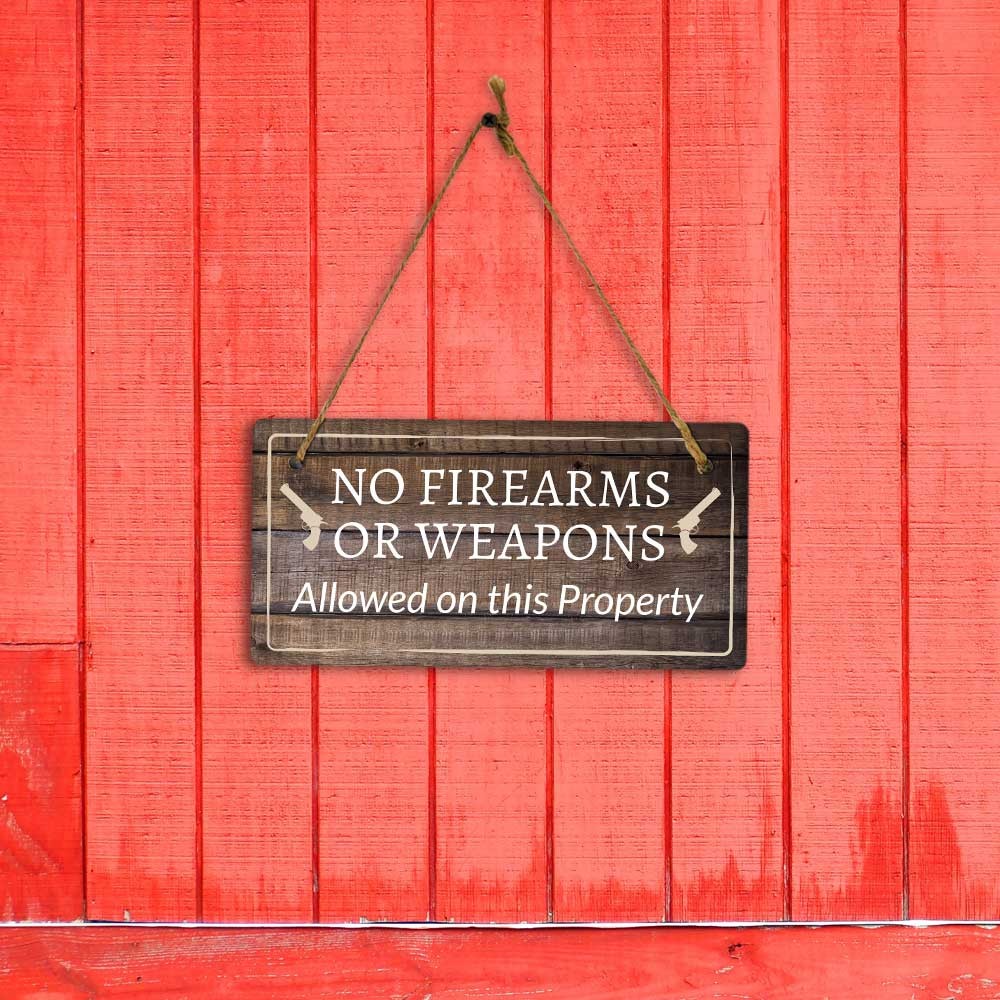 Security & Surveillance | Rustic Dark Wood 5 x 10&Prime; Hanging Signs