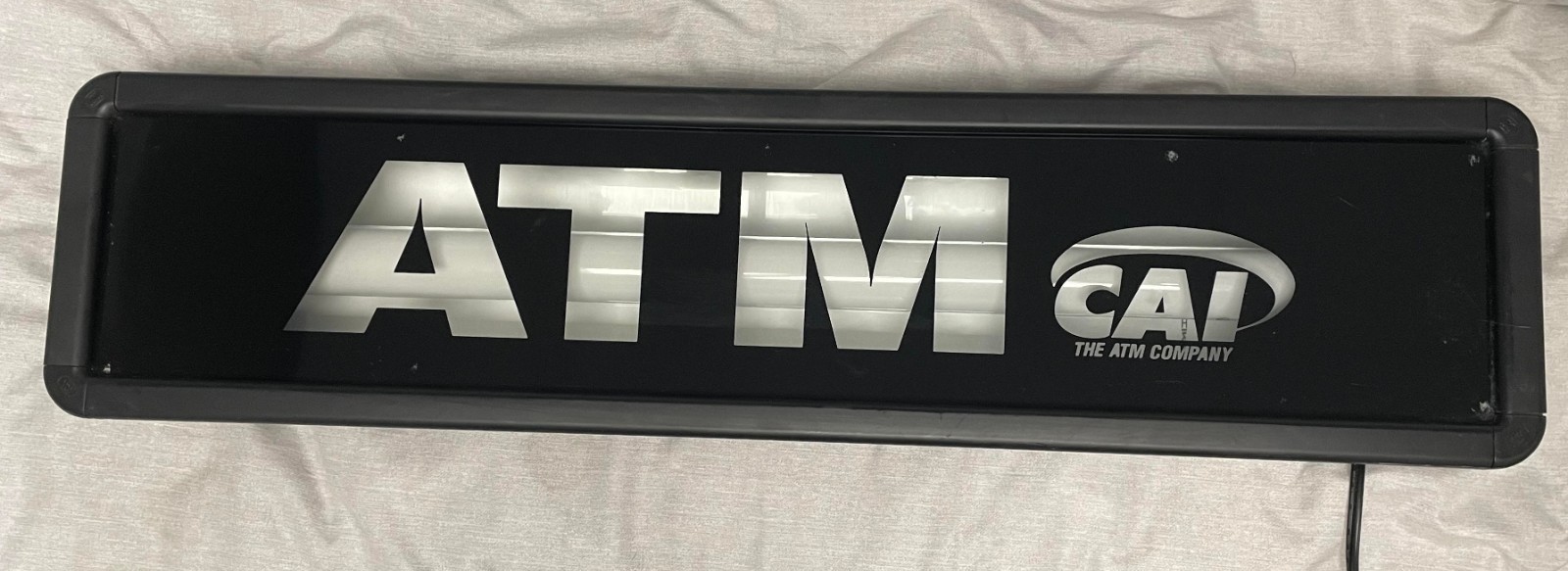 ATM Green Lighted Sign Fluorescent Wall Decor Man Cave Business – Vintage