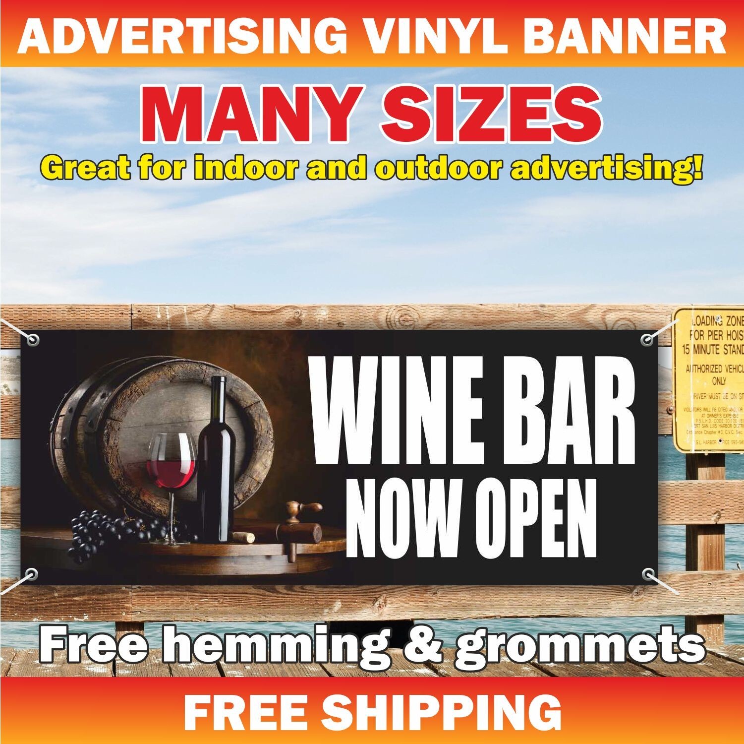 WINE BAR Advertising Banner Vinyl Sign Alcohol Store Beer Vodka Liquor Tasting