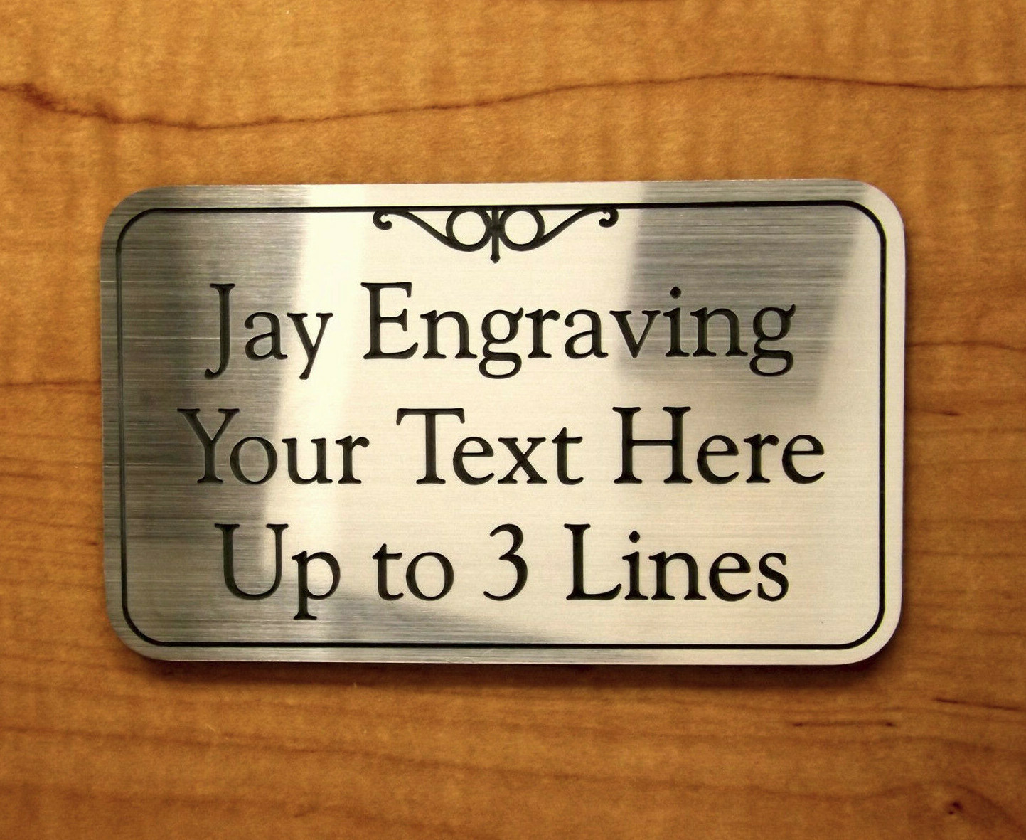 Custom Engraved Brushed Silver 3×5 Office Suite Wall Sign Business Personalized