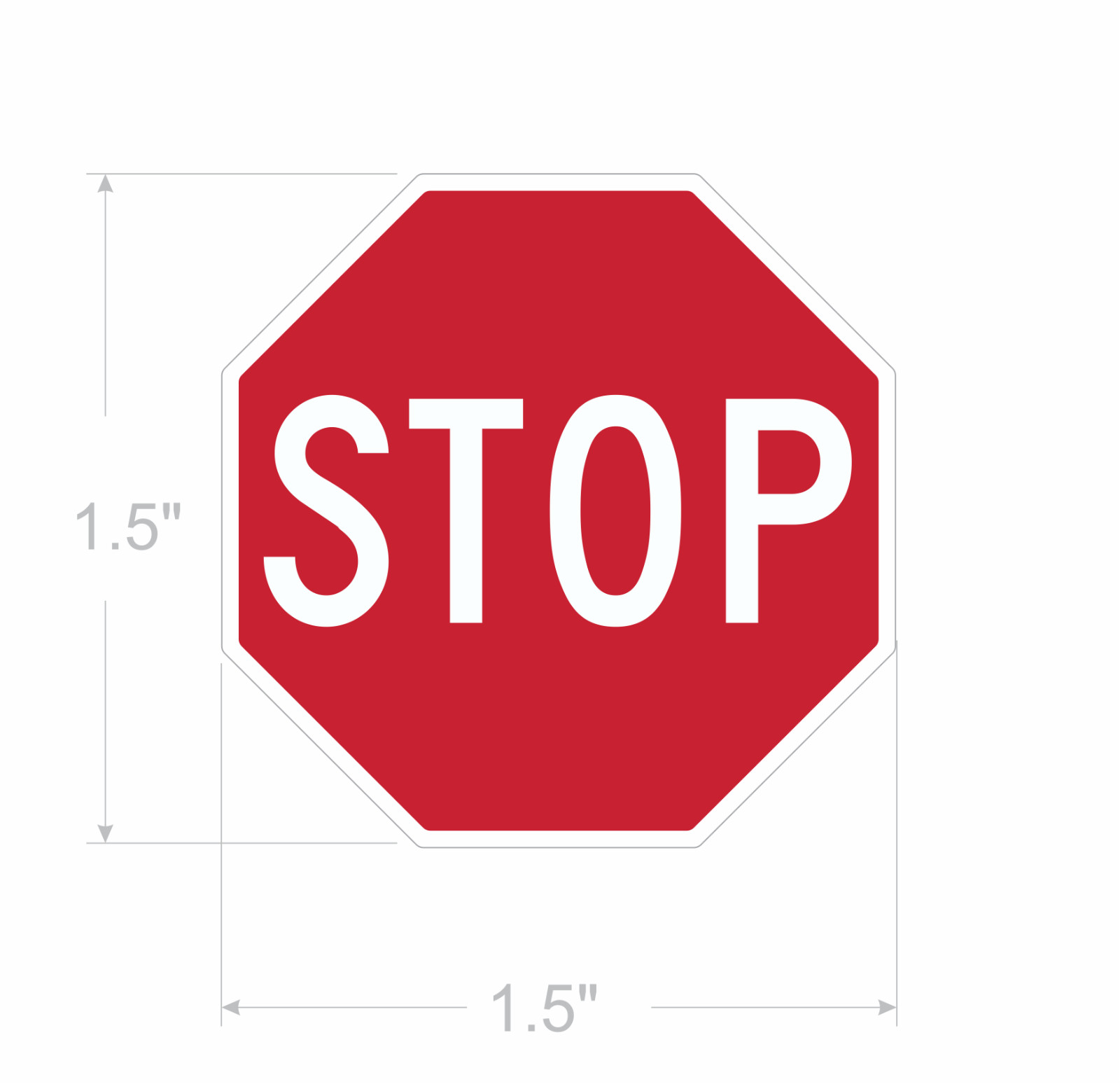 Stop Sign Stickers | 10 decals | 1.5&Prime; octagon shape | outdoor durable
