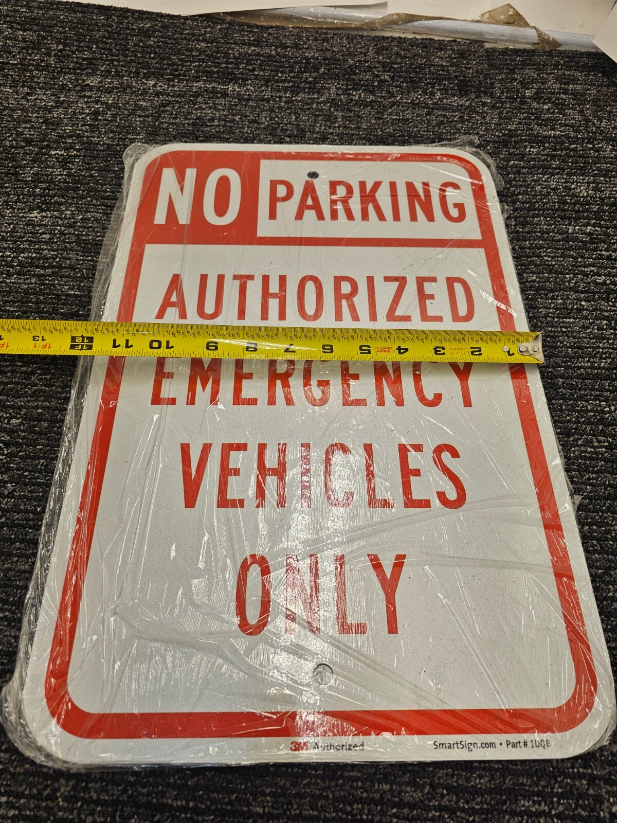 (QTY 4) SmartSign No Parking Authorized Emergency Vehicles Only Sign 18 x 12&Prime;