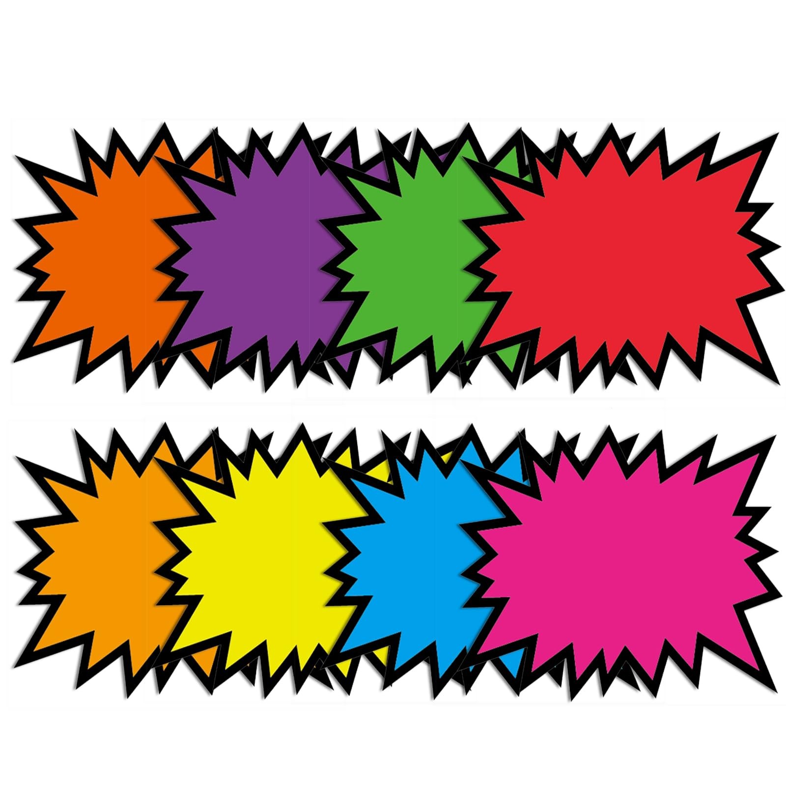 5.5x7Inch 80Pieces Fluorescent Neon Signs,Burst Star cutouts Signs for Retail,Ga