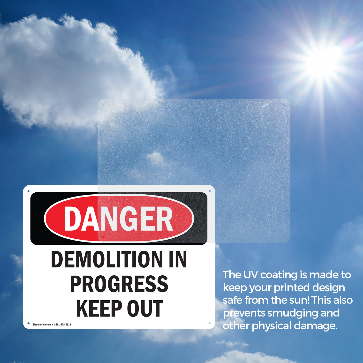 (2 Pack) Demolition In Progress Keep Out OSHA Danger Sign Decal Metal Plastic