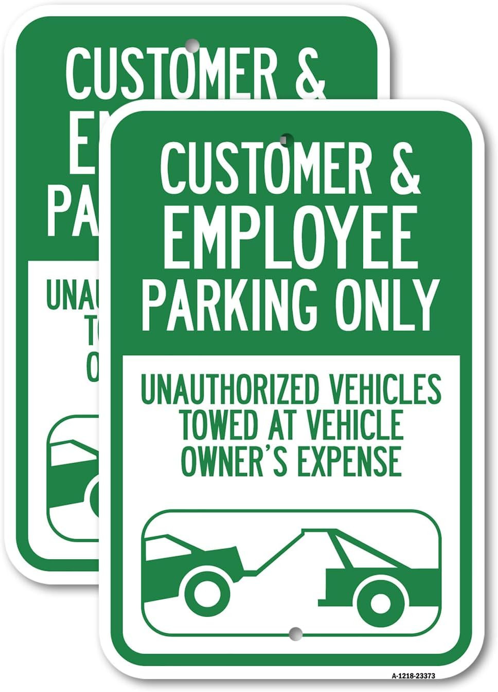 2 Pack Customer & Employee Parking Only Sign – Towed at Owner&rsquo;s Expense