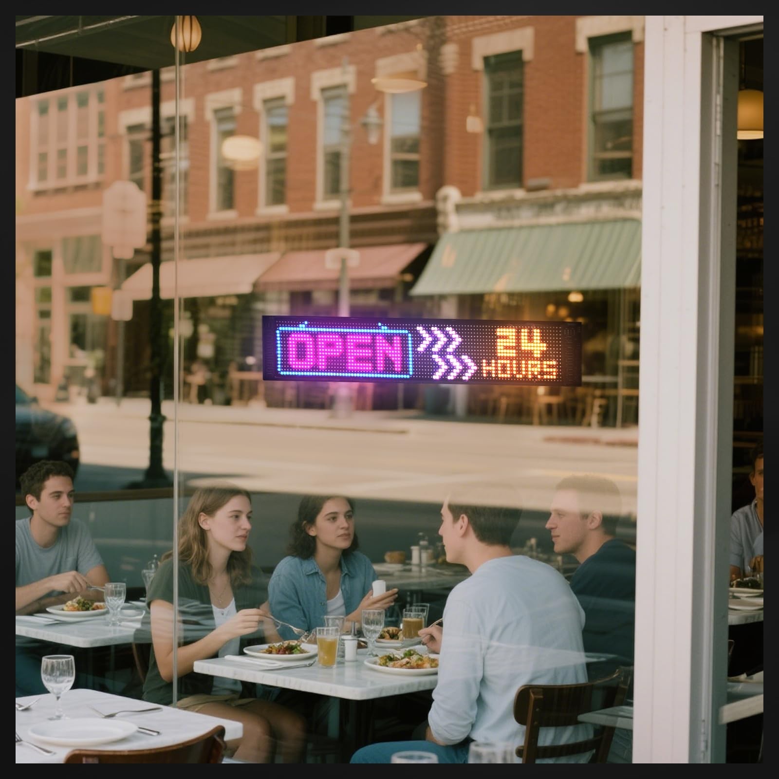 24 »x5 » Bluetooth Programmable LED Sign – Custom Scrolling Text, Timer, IP65 Wa
