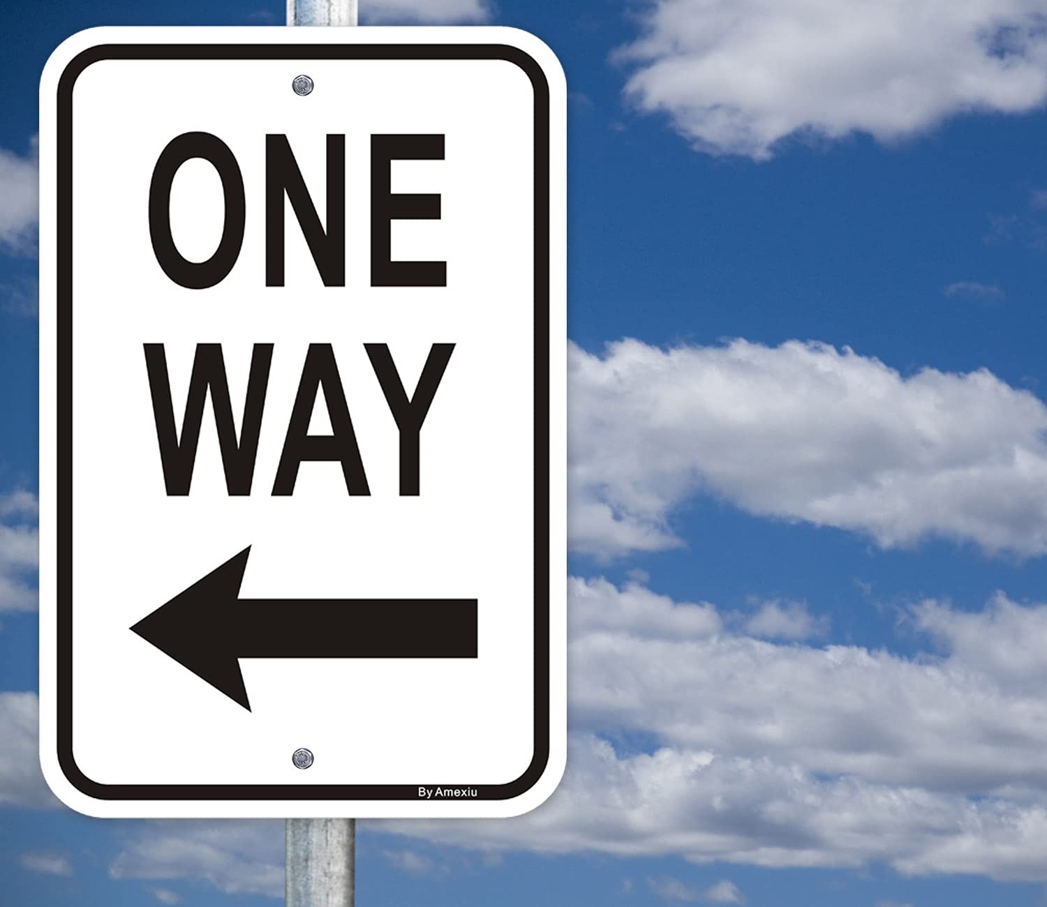 1 PC Large One Way Left Arrow Sign 18x12x0.06 Inch Reflective Aluminum