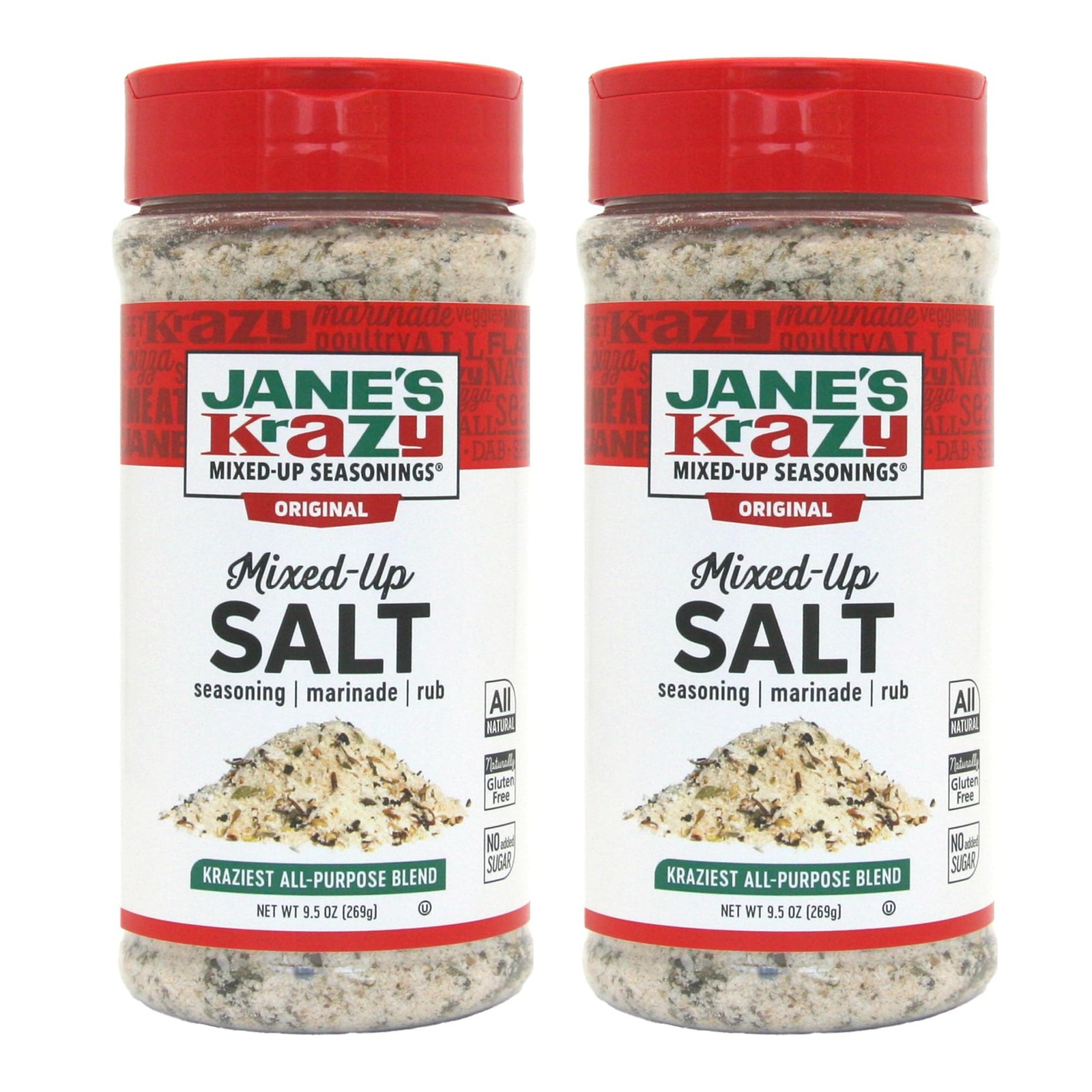 Jane&rsquo;s Krazy Mixed-Up Original Salt Blend, 9.5 Ounce (Pack of 2)