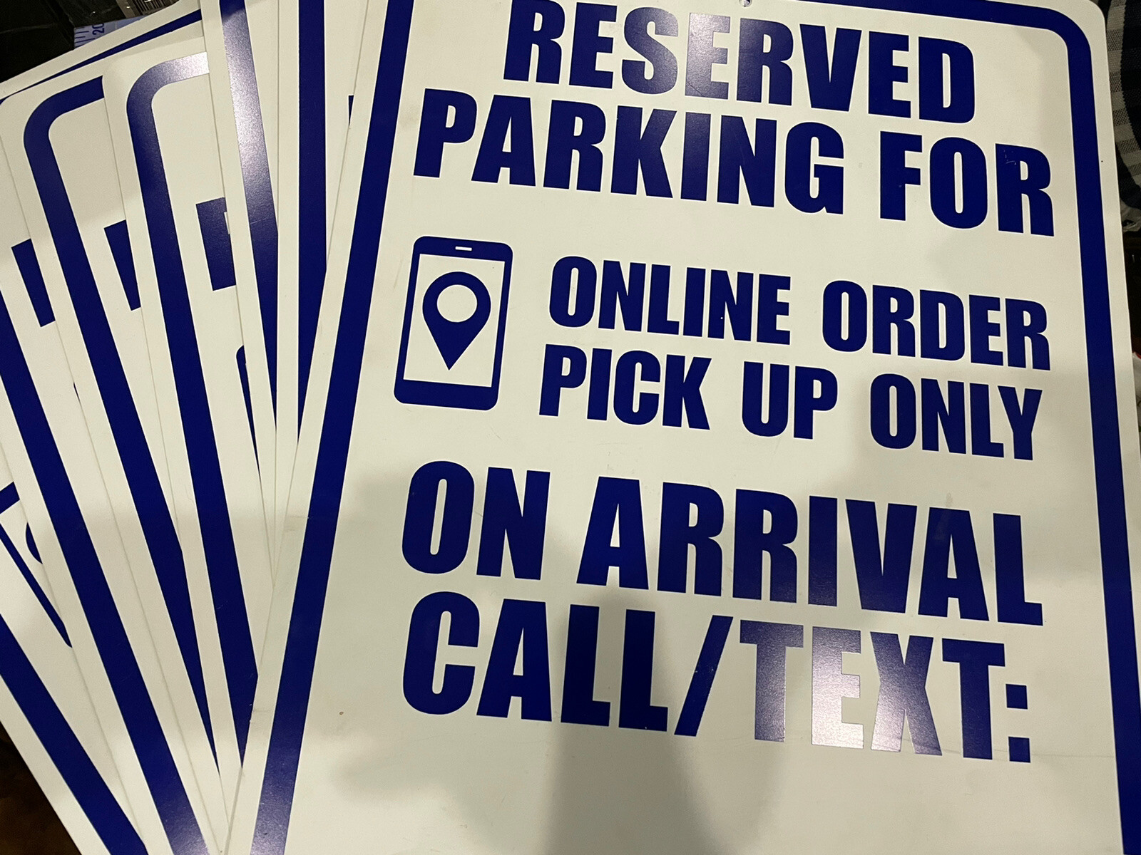 7X Hillman 843869 Reserved Online Order Parking Sign, 15&Prime; x 19&Prime;, Blue Vinyl USA