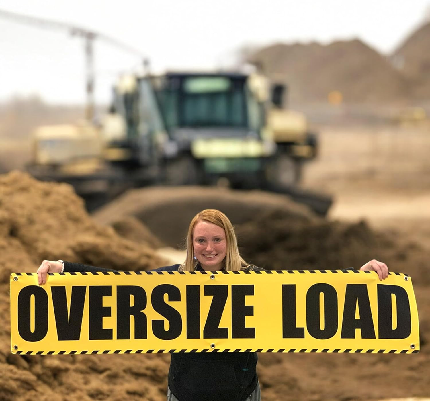 Oversize Load Banner Sign for Trucks w/Grommets – 2 Pack (12 x 60)