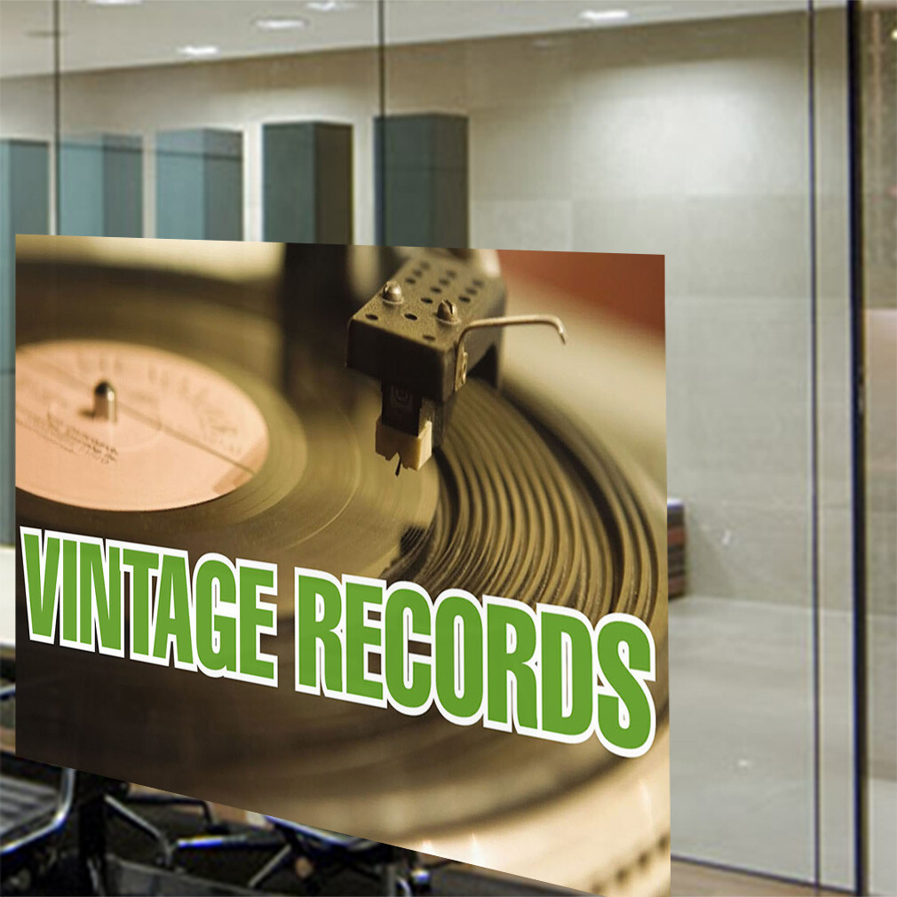 Decal Stickers Vintage Records Advertising Printing B Vinyl Store Sign Label