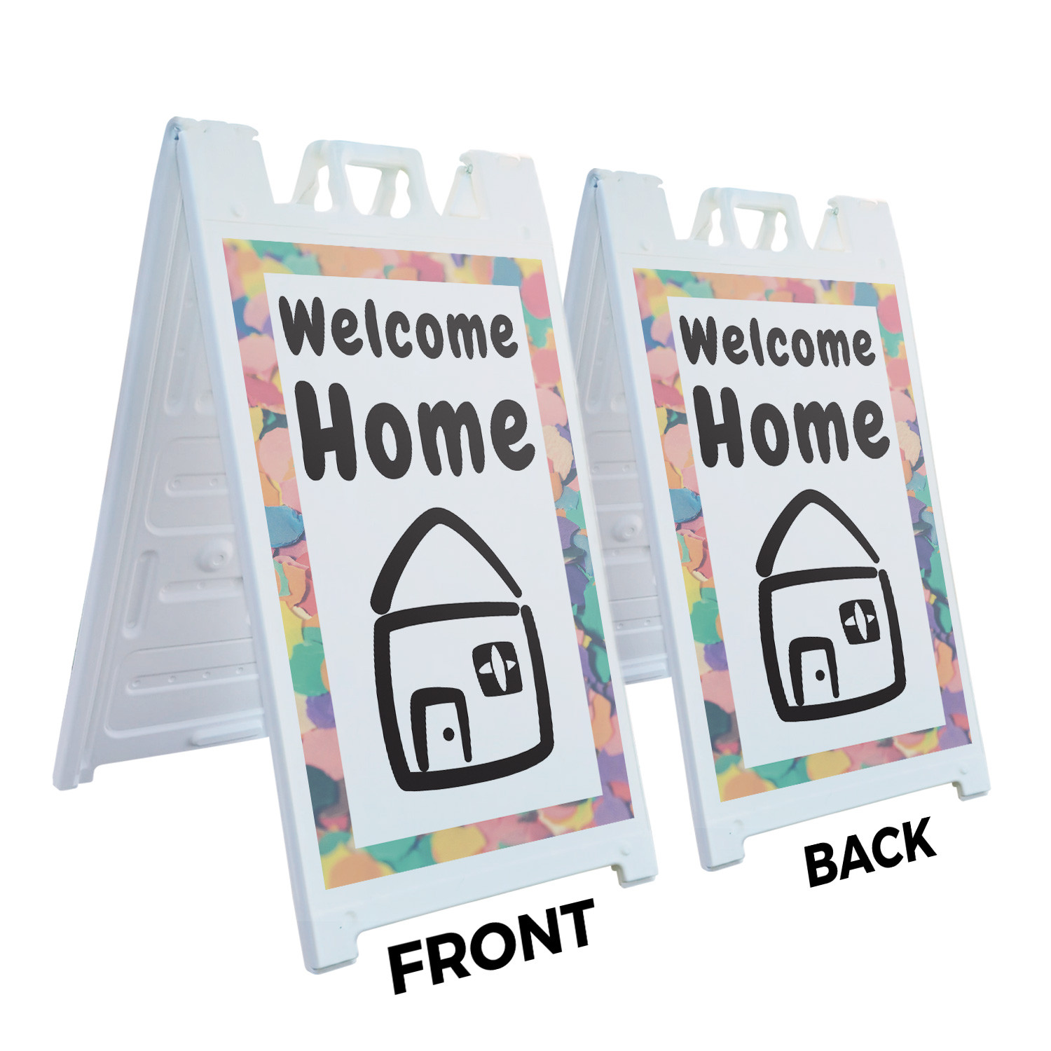 Welcome Home Heavy Duty A-Frame Sidewalk Sign Family Messaging Bold Display