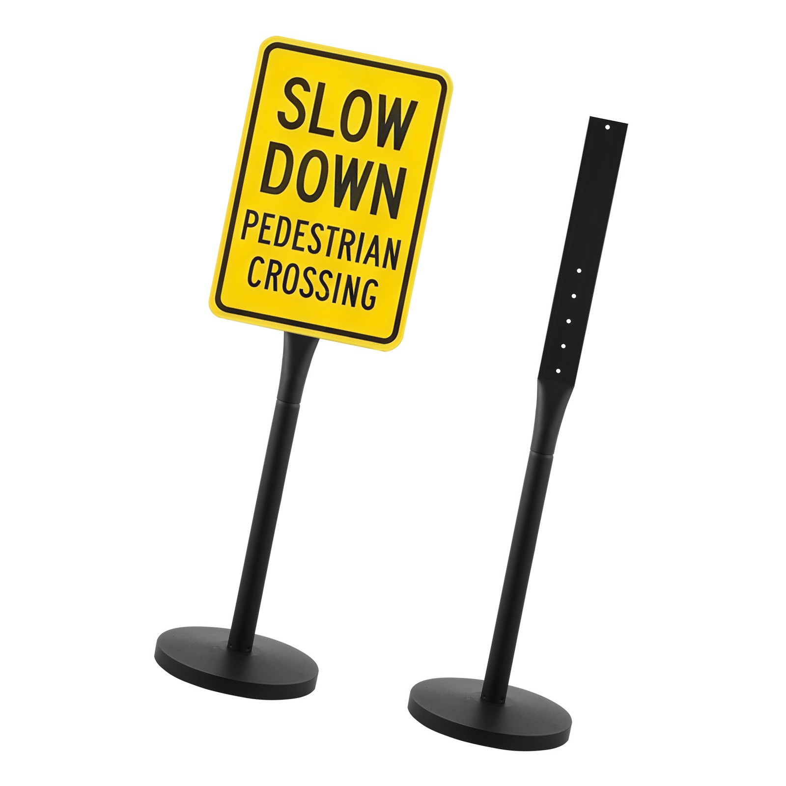 Uimoso Portable Sign Post 2-Pack Sign Stands 4 ft Tall Metal for Outdoor Parking