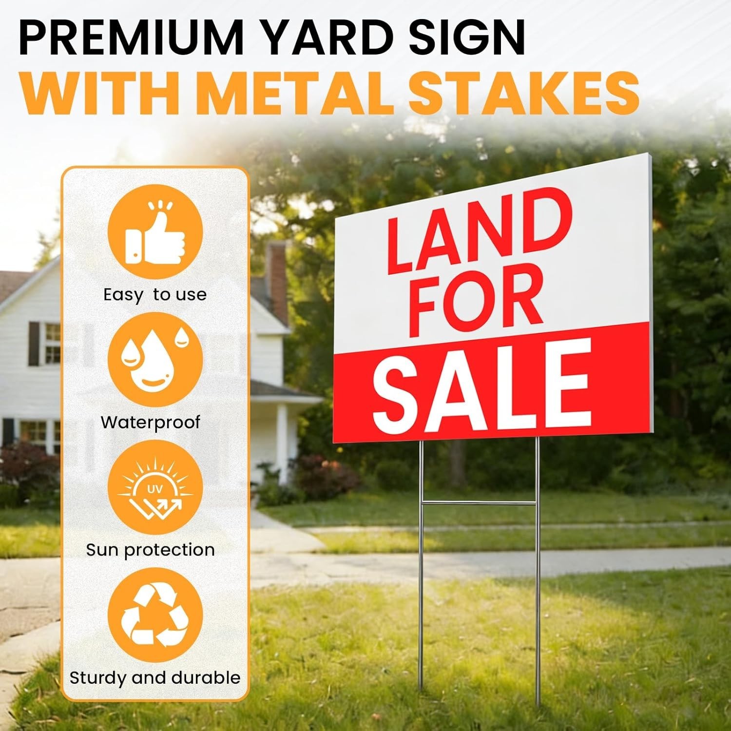 20 Pack Yard Signs with Metal Stakes 17×12 Inches Corrugated Plastic For Sale…