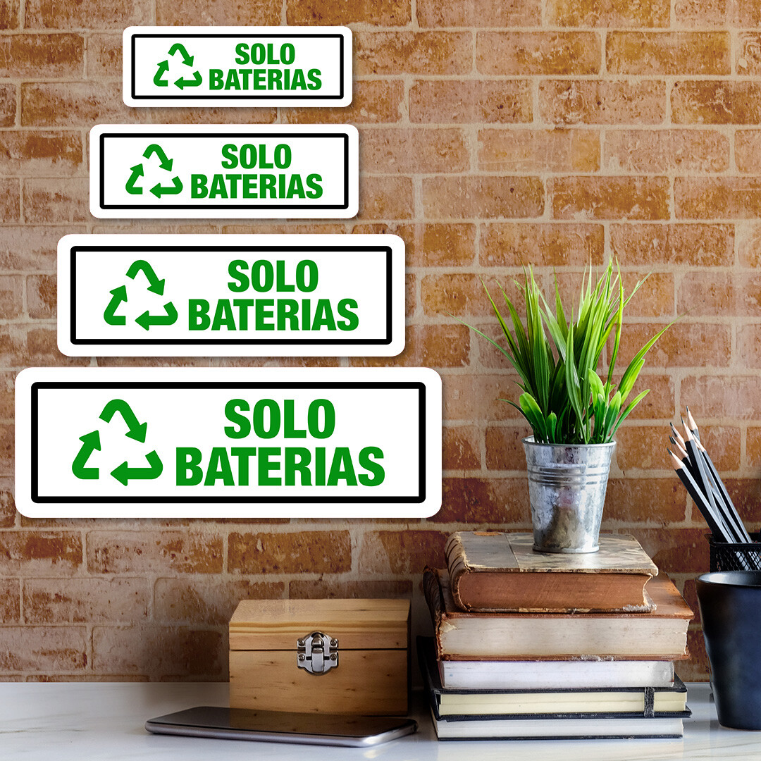 Standard Plus Solo Baterias Door or Wall Sign | Spanish Business Signage