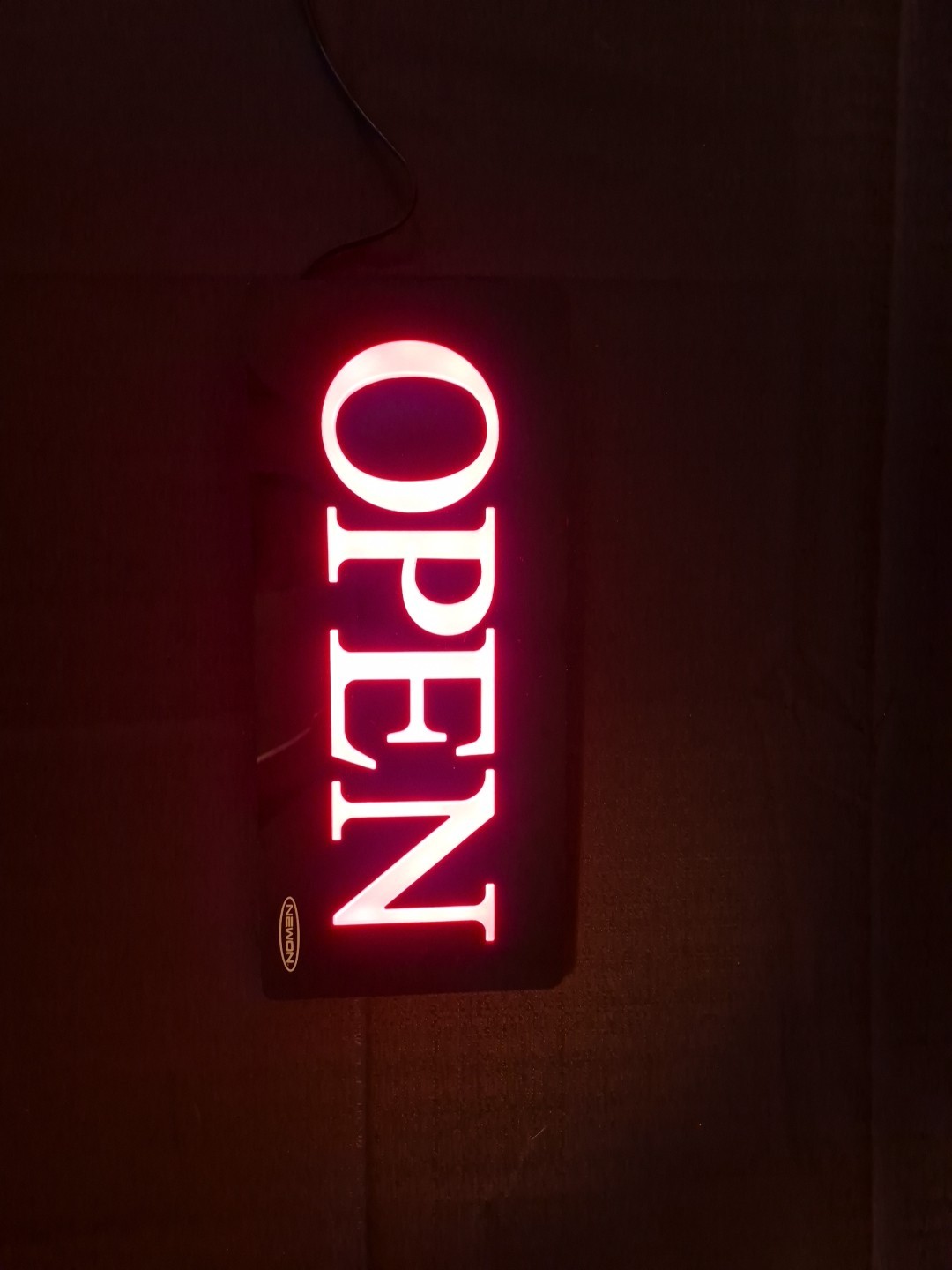 13-1/4&Prime; x 5&Prime; x 1&Prime; Newon Open Sign Business
