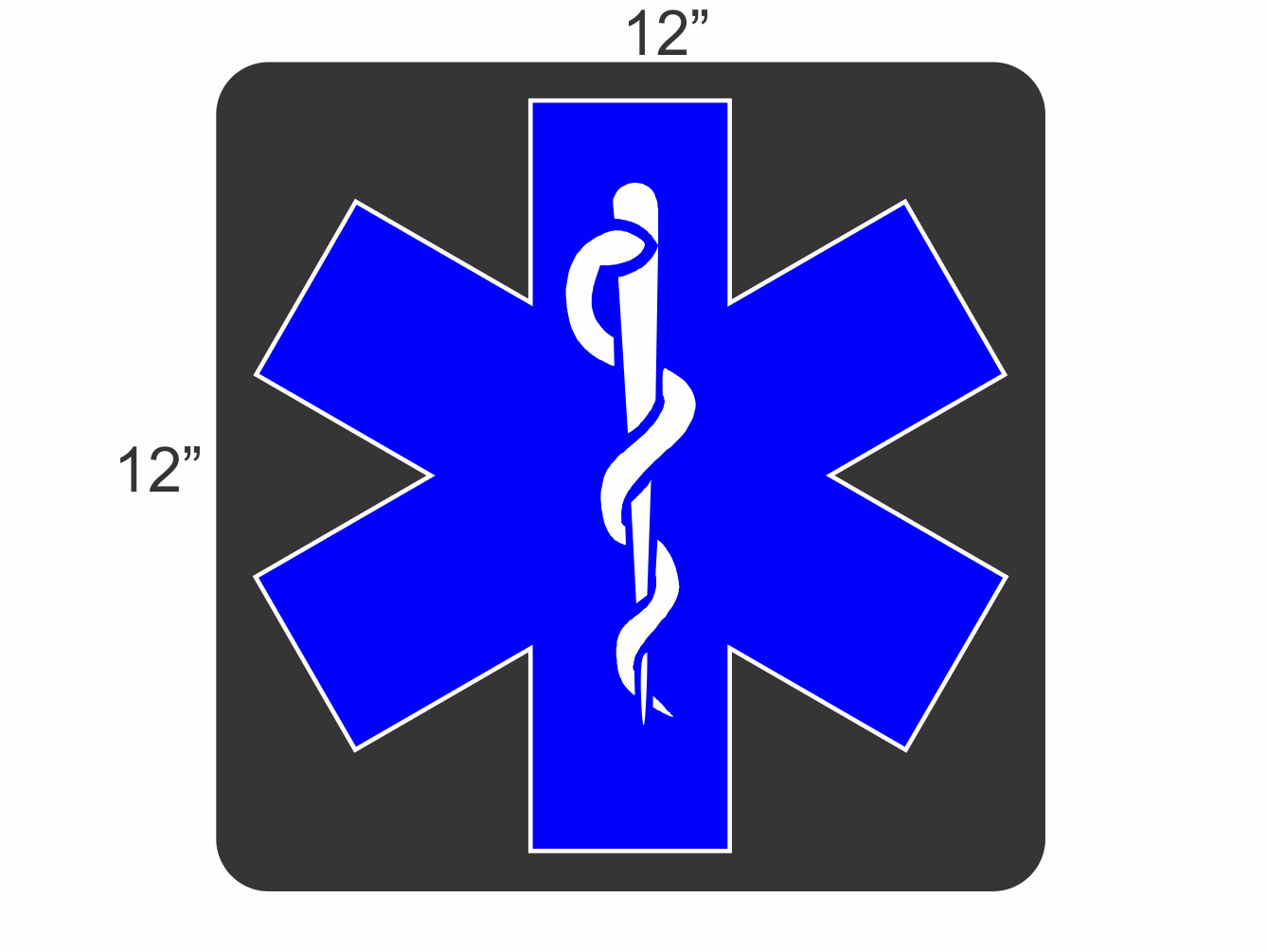 EMT EMS Cross Black & Blue Vehicle Magnetic Sign 12&Prime;x12&Prime; for Car Truck Van SUV