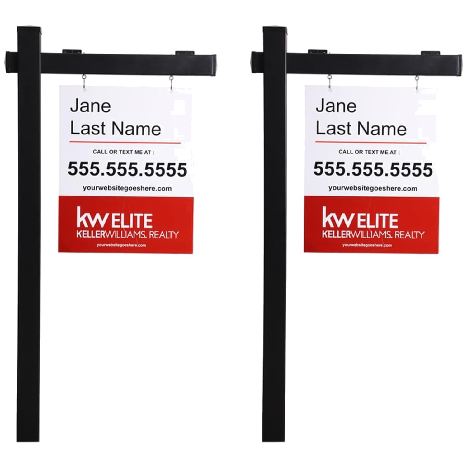 Black Real Estate Sign Post Set 6ft. 2-Pack