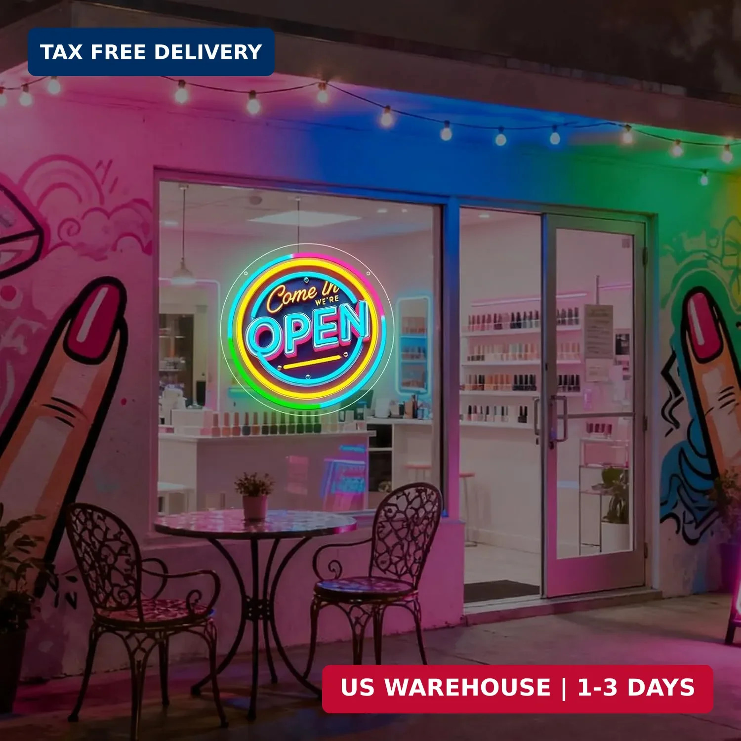 Neon Open Sign for Business, 13 * 13 » Colorful Adjustable Brightness Come in We