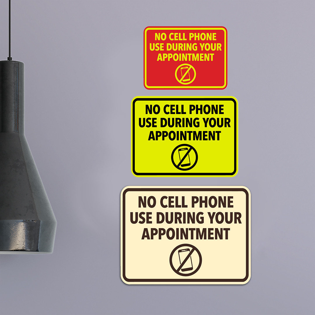 Signs ByLITA Classic Framed No Cell Phone Use During Your Appointment Sign