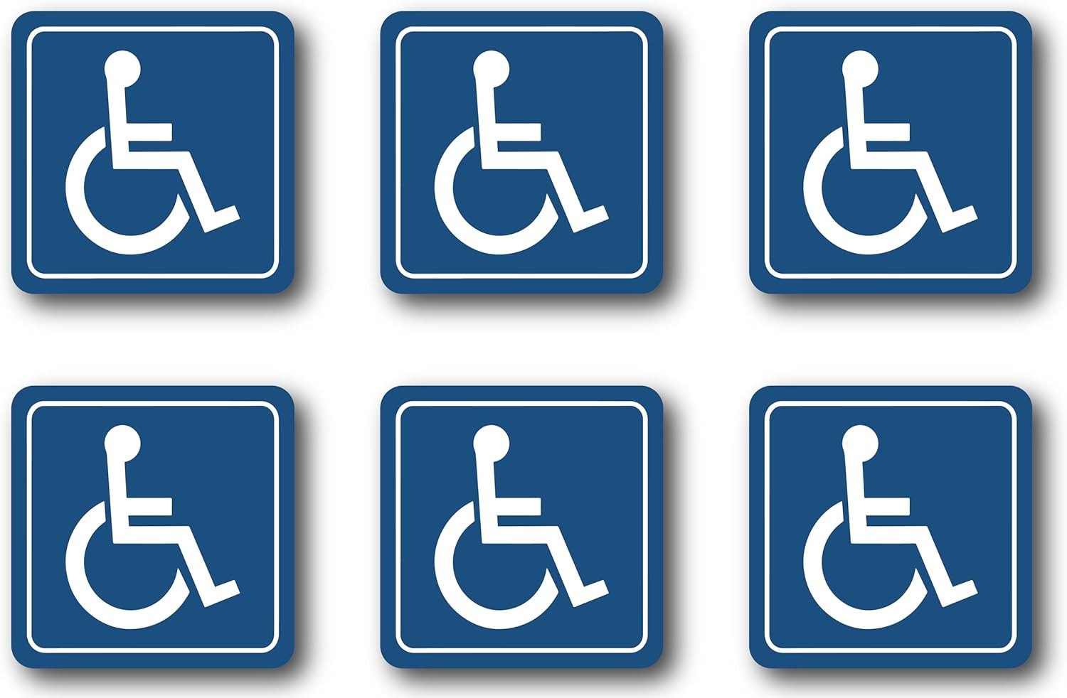 Premium Handicap ADA Complaint Signs [Pack of 6] – Vinyl Handicap Accessible Sti