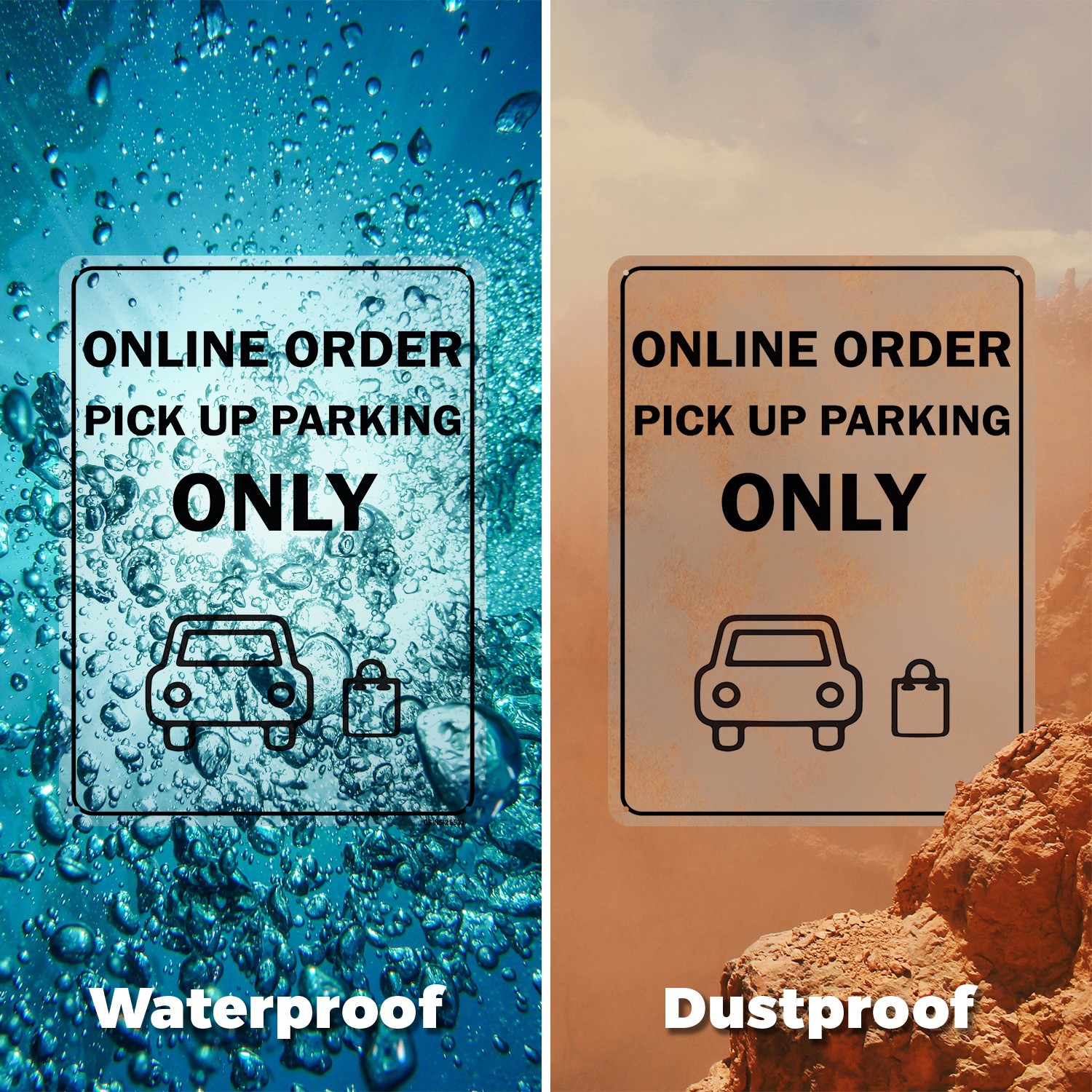 Online Order Pick Up Parking Only Public Safety Sign Or Decal – 5 or 10 Pack