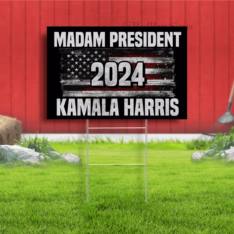 Retro Madam President 2024 Kamala Harris Women&rsquo;s Power Yard Sign