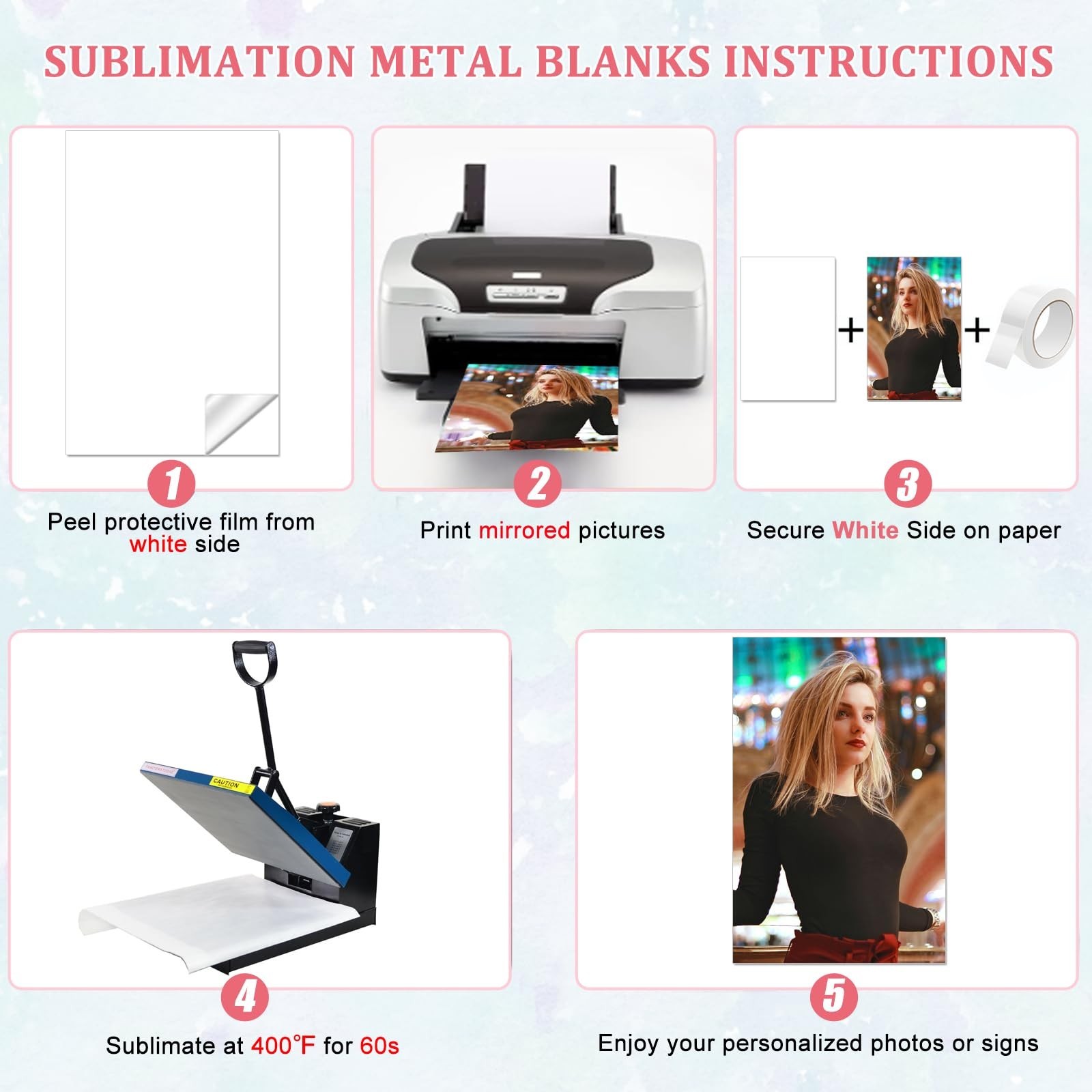 20 Pcs Sublimation Metal Photo Blanks 5&Prime;x7&Prime;, Aluminum Sublimation Sign Blanks…