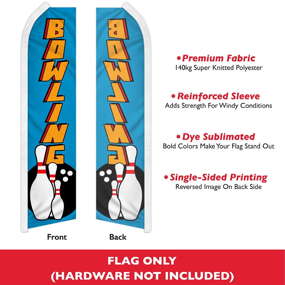 Bowling Advertising Swooper Feather Flutter Flag Bowling Alley