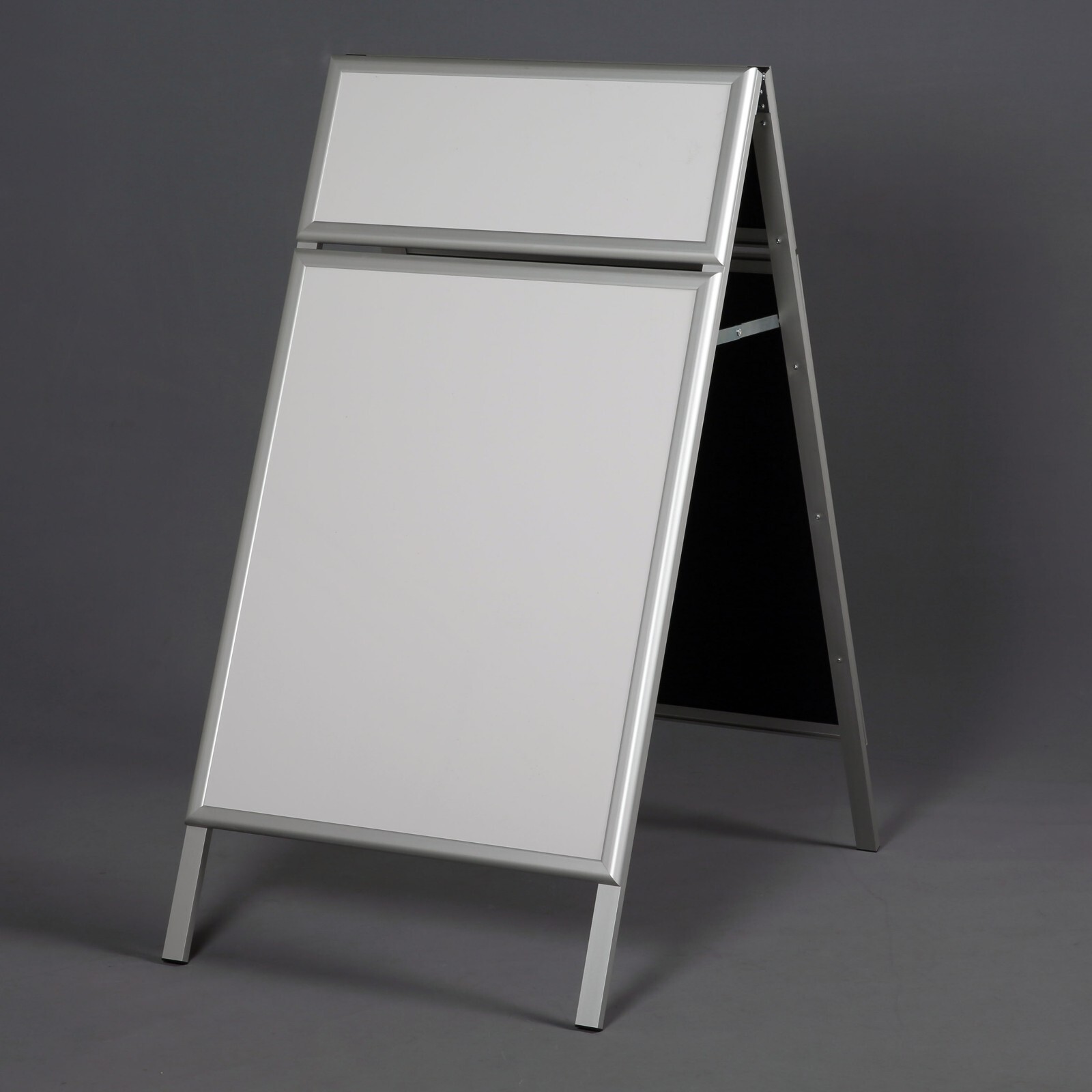 Double Sided Aluminum A-Frame Dry Erase Sidewalk Sign 22×28 Silver Frame, Header
